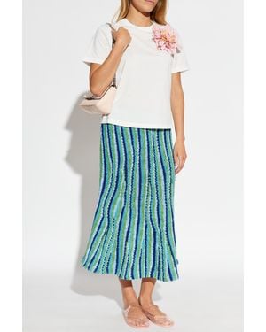 Tory Burch T-Shirt With Appliqué - Blue