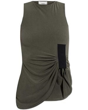 Coperni Asymmetrical-Cut Top - Green