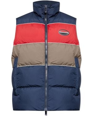 Emporio Armani Quilted Vest With Logo Patch - Blue