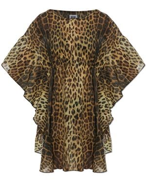 Moschino Beach Dress With Animal Print - Green