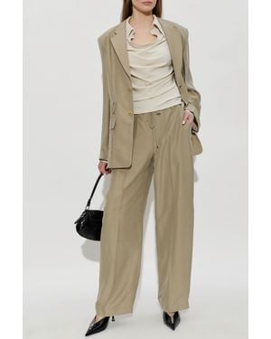 Alexander Wang Silk Wide-Leg Pants - Natural