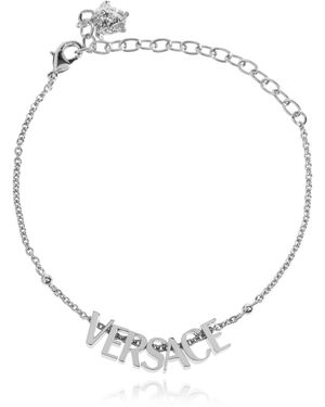 Versace Brass Bracelet With Logo - White