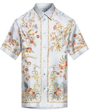 Etro Silk Shirt With Floral Motif - Multicolour