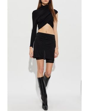 Courreges Skort With Belt - Black