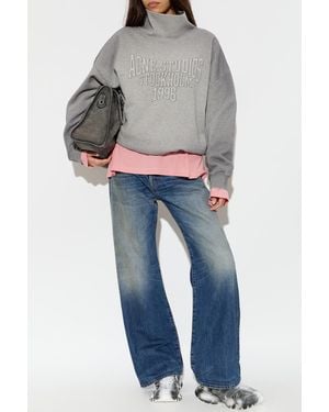 Acne Studios Sweatshirt With Stand-Up Collar - Blue