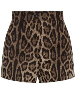 Dolce & Gabbana Animal Print Shorts - Brown