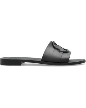 Moncler Slides With Logo - Pink