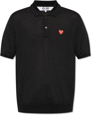 COMME DES GARÇONS PLAY Wool Polo - Black