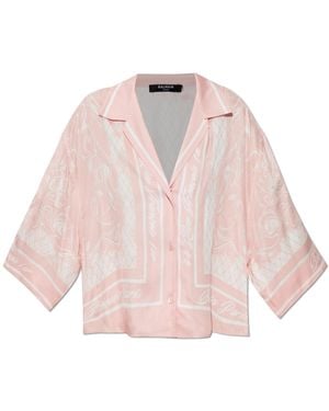 Balmain Short Shirt With Print - Pink