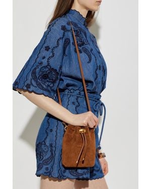 Jimmy Choo Suede Bag "Bon Bon" - Blue