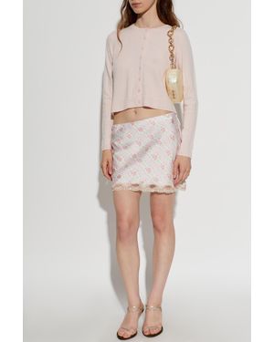 LoveShackFancy Short Skirt 'Bernes' - Natural