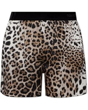 Tom Ford Silk Boxers With Animal Motif - White