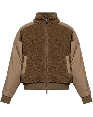 DSquared² Fleece Jacket With A Stand-Up Collar - Brown