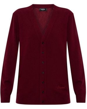 DSquared² Cardigan With Logo - Red