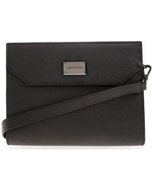 Emporio Armani Leather Shoulder Bag - Black