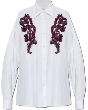 Dries Van Noten "Casia" Shirt With Appliqués - White