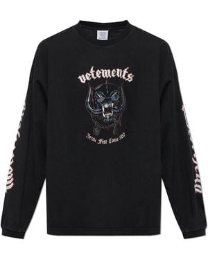 Vetements T-Shirt With Print - Black