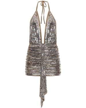 DSquared² Wool Dress With Shimmering Sequins - White