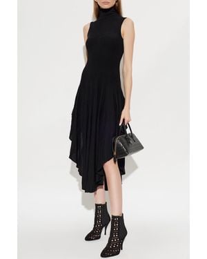 Alaïa Wool Dress With Turtleneck - Black