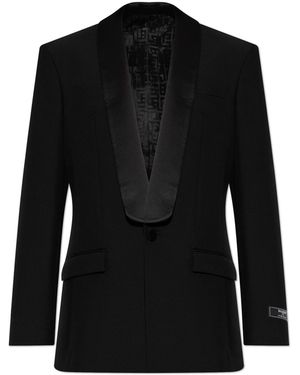 Balmain Wool Blazer With Single Vent - Black