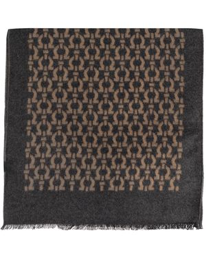 Ferragamo Scarf With Monogram - Black