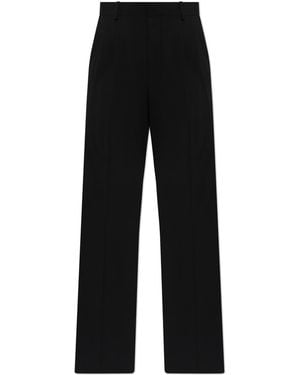 Balmain Wool Pleated Trousers - Black