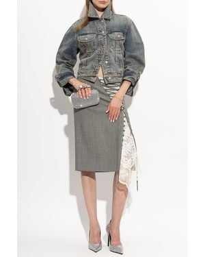 McQueen Denim Jacket With 'Vintage' Effect - Gray