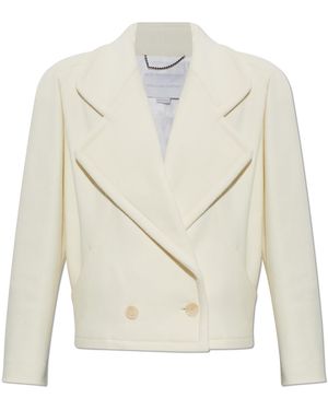 Stella McCartney Double-Breasted Wool Coat - White