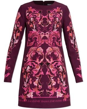 Versace Jeans Couture Dress With 'Barocco' Print - Red