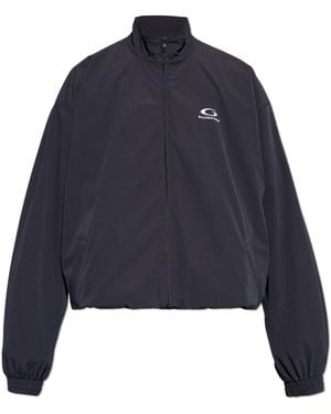 Balenciaga Jacket With Logo - Blue