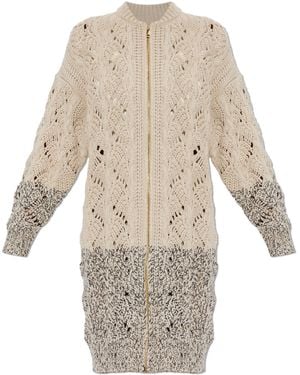 Fabiana Filippi Cardigan With Zip Fastening - Natural