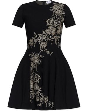 McQueen Floral Print Dress - Black