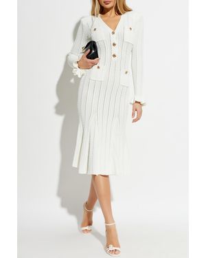 Self-Portrait Dress With Pockets - White