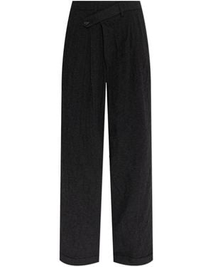 R13 Trousers With Wool Trim - Black