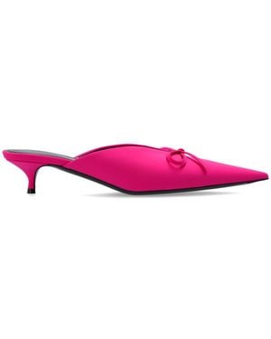 Balenciaga Heeled Slippers 'Knife Bow' - Pink