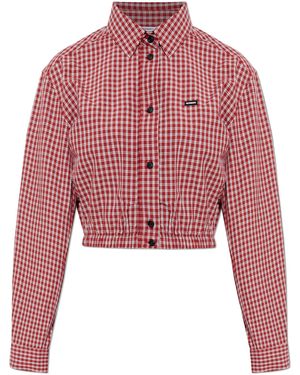 Vetements Short Check-Patterned Shirt - Red