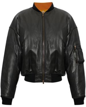 Vetements Leather 'Bomber' Jacket - Black