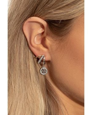 Tory Burch Earrings With Shimmering Crystals - Brown