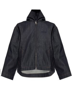 Balenciaga Denim Jacket With Hood - Blue