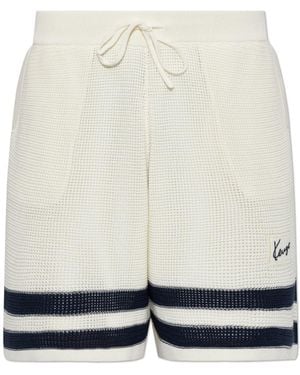 KENZO Shorts With A Decorative Weave - White