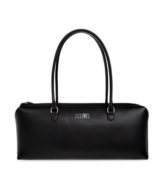 MM6 by Maison Margiela Leather Bag With Logo - Black