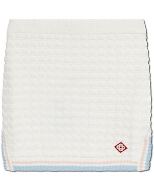 CASABLANCA Short Skirt Made Of Terry-Type Cotton - White