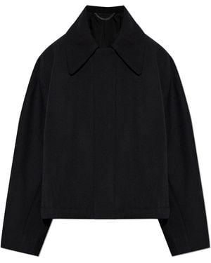 Victoria Beckham Wool Jacket With Drawstrings - Black
