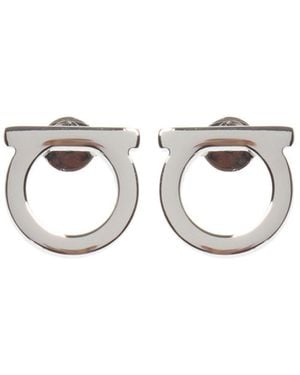 Ferragamo Logo-Shaped Earrings - Metallic