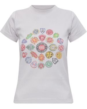 Balenciaga T-Shirt With Colourful Print - White
