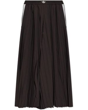 adidas Originals Pleated Wide-Leg Trousers - Black