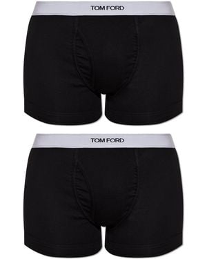 Tom Ford 2-Pack Of Cotton Boxers With Logo - Black