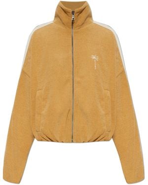 Palm Angels Jacket With Embroidered Logo - Yellow