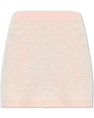 Versace Short Skirt With Mohair Finish - Natural