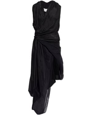 Maison Margiela Asymmetric Dress With Draping - Black